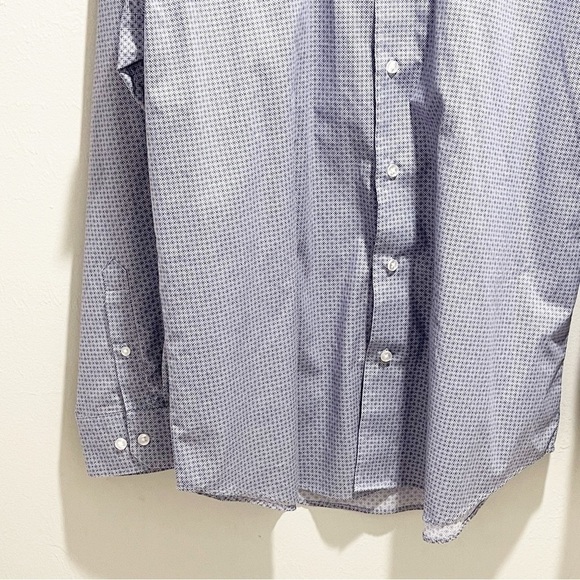 VAN HEUSEN Men’s Blue Geometric Print Long Sleeve Button Up Shirt Size Large - Picture 4 of 7